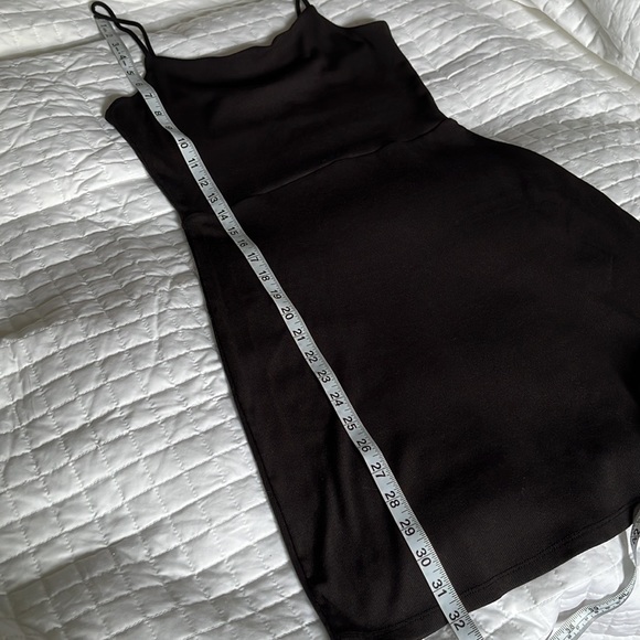 Wilfred Free Ribbed Spaghetti Straps Black Mini Dress L - Picture 10 of 11